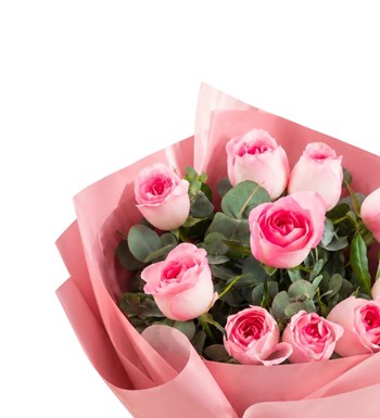 pembe gül buketi,hızlı çiçek al,canlı gül buketi