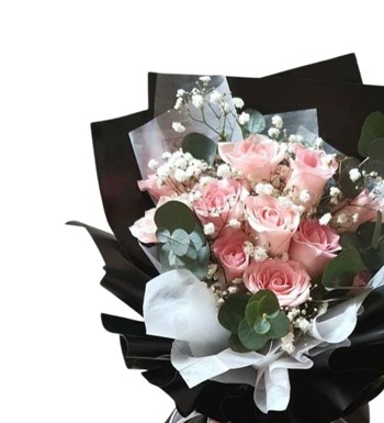 pembe gül buketi,hızlı çiçek al,canlı gül buketi
