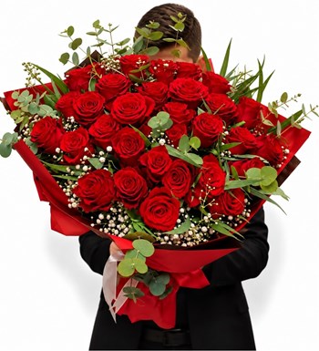aşkın imzası 35 kırmızı gül buketi, çiçek siparişi, Lilya Rose