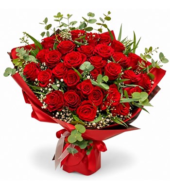 aşkın imzası 35 kırmızı gül buketi, çiçek siparişi, Lilya Rose