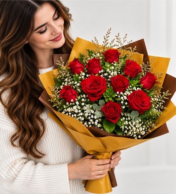 kırmızı gül buketi, kırmızı gül siparişi, sevgiliye çiçek