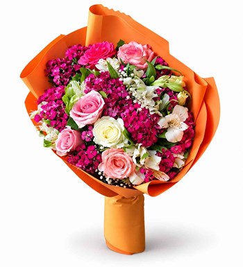 viva bouquet pembe gül ve hüsnüyusuf, çiçek siparişi, Lilya Rose